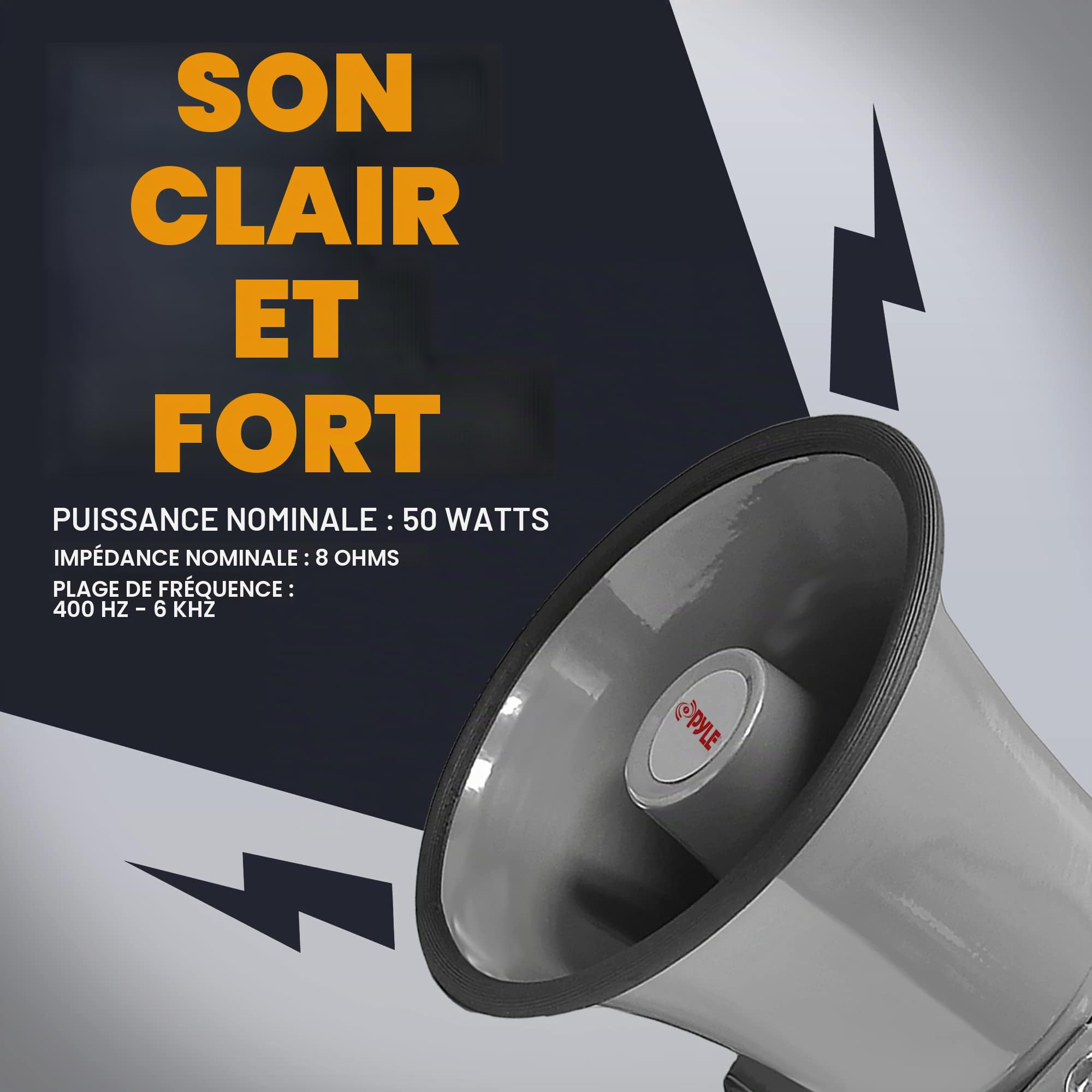 PyleHome PHSP8K Mégaphone intérieur/extérieur 20,5 cm 50 W
