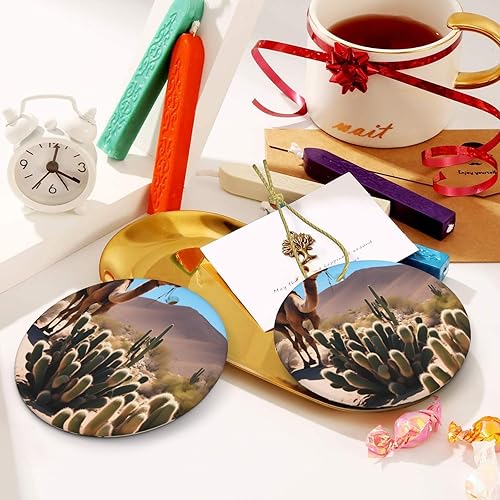 Miniatura 6 de A Small Camel Round Ceramic Pendant with Hole and Gold Rope for Christmas and New Year Hanging Decoration at Home