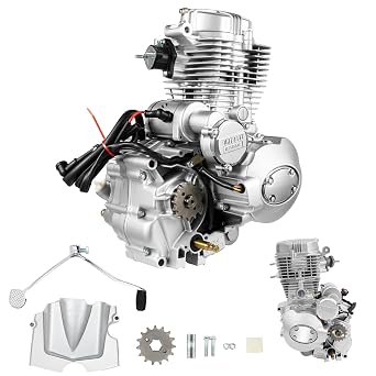 250cc 200cc 4 Stroke ATV Engine Motor Kit, Single Cylinder Air-Cooled Vertical Engine Motor with 5-Speed Transmission Fits for Dirt Bike ATV 14HP