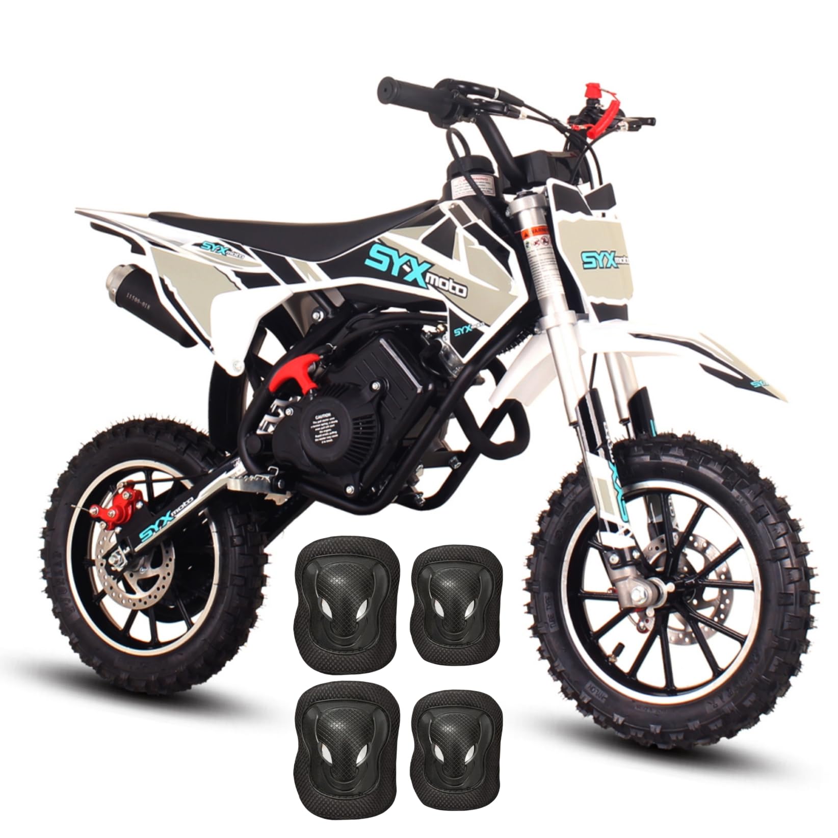 SYX MOTO 60cc Kids Dirt Bike, Gas Powered Mini Bikes, 4 Stroke Off-Road Mini Bikes, Trail Bike with Speeds up to 21.75 MPH, Weight Support Up to 143 LBS (Black)