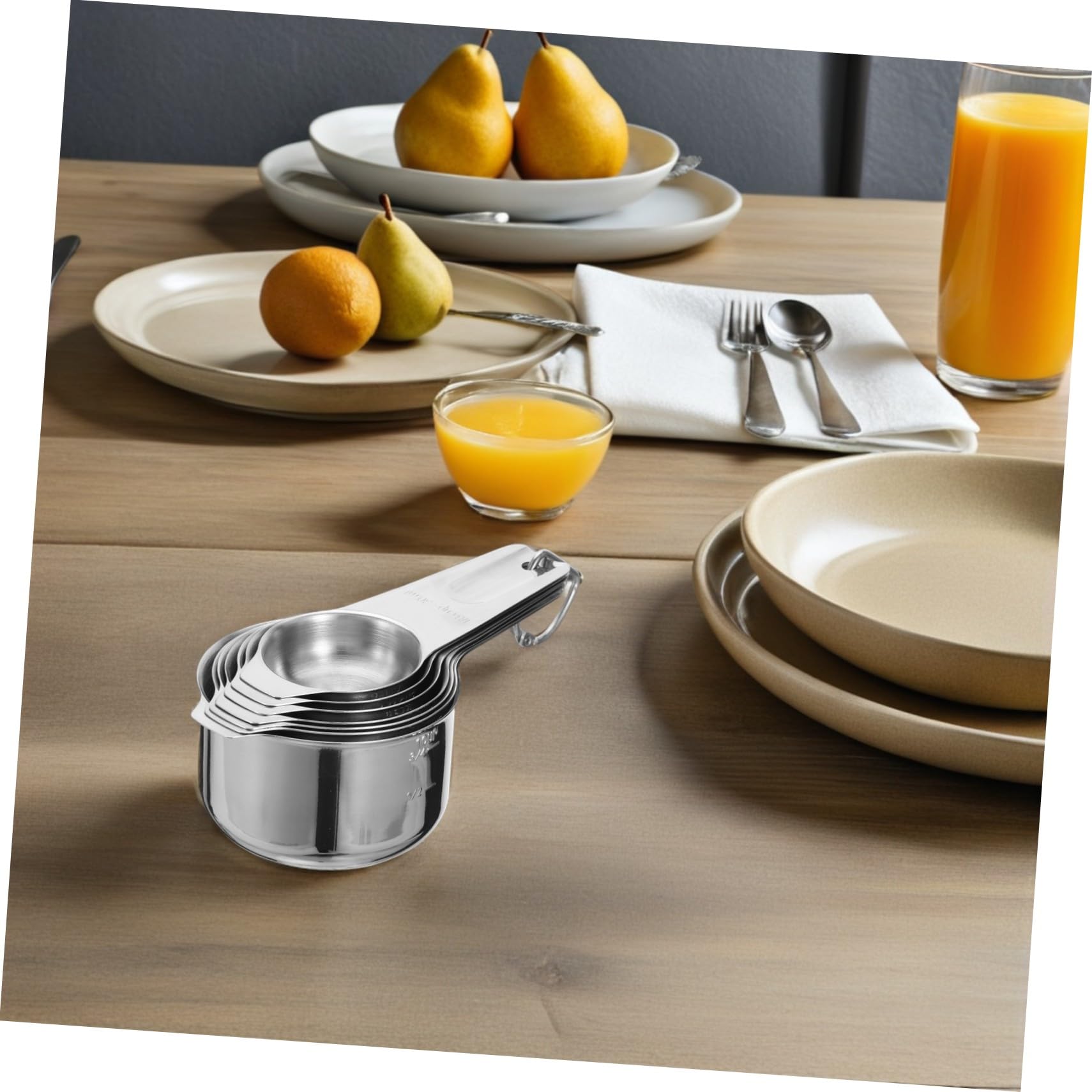 SOIMISS 2sätze Messbecher und Messlöffel Set aus Edelstahl für Flüssige und Trockene Zutaten mit Stapelbarem Design und Ergonomischen Griffs Enthält Verschiedene für Genaues Abmessen Beim