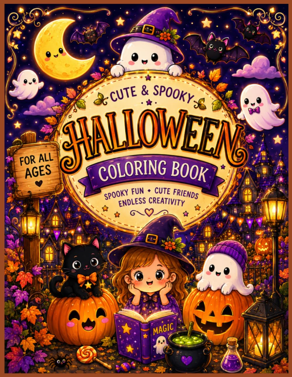 Cute & Spooky Halloween Coloring Book