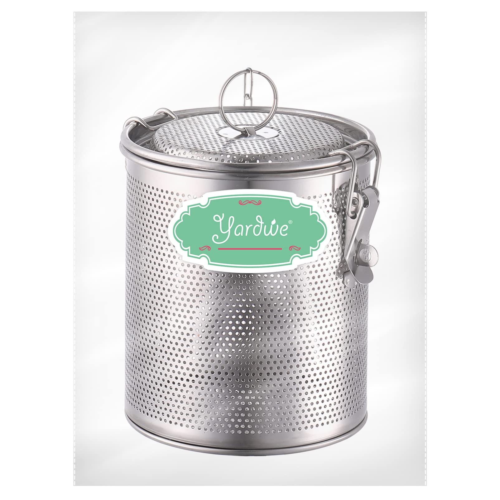 Bola de especias de acero inoxidable, colador de té de malla fina, infusor de té de acero inoxidable con gancho de cadena extendido for condimentos de especias de té de hojas sueltas (4,9 x 5,1 pulgad