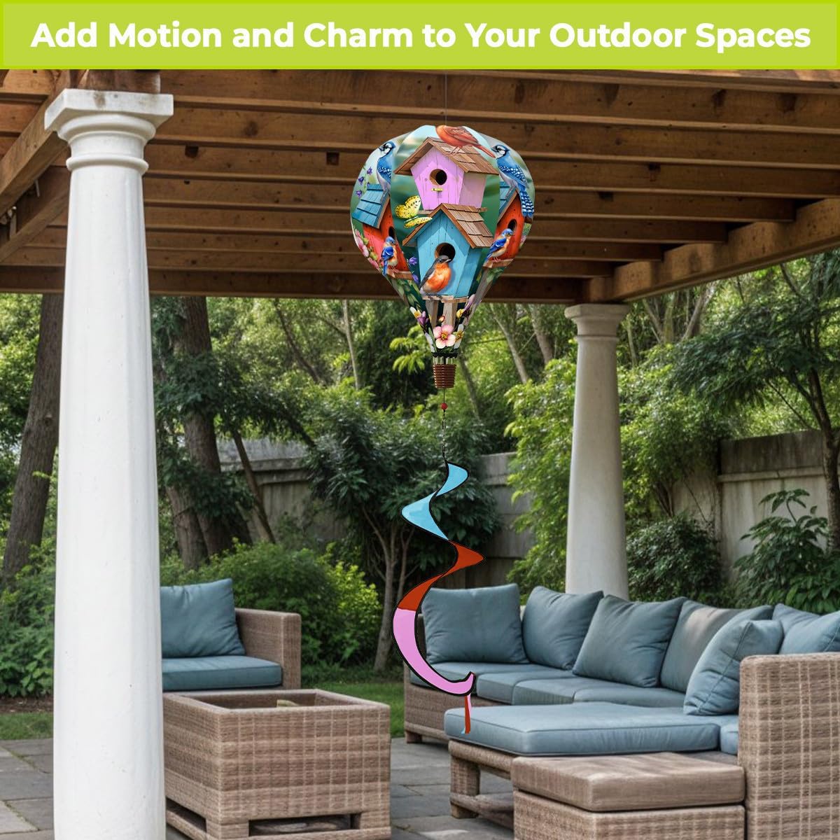 Briarwood Lane Spring Celebration Birdhouses Hot Air Balloon Spinner