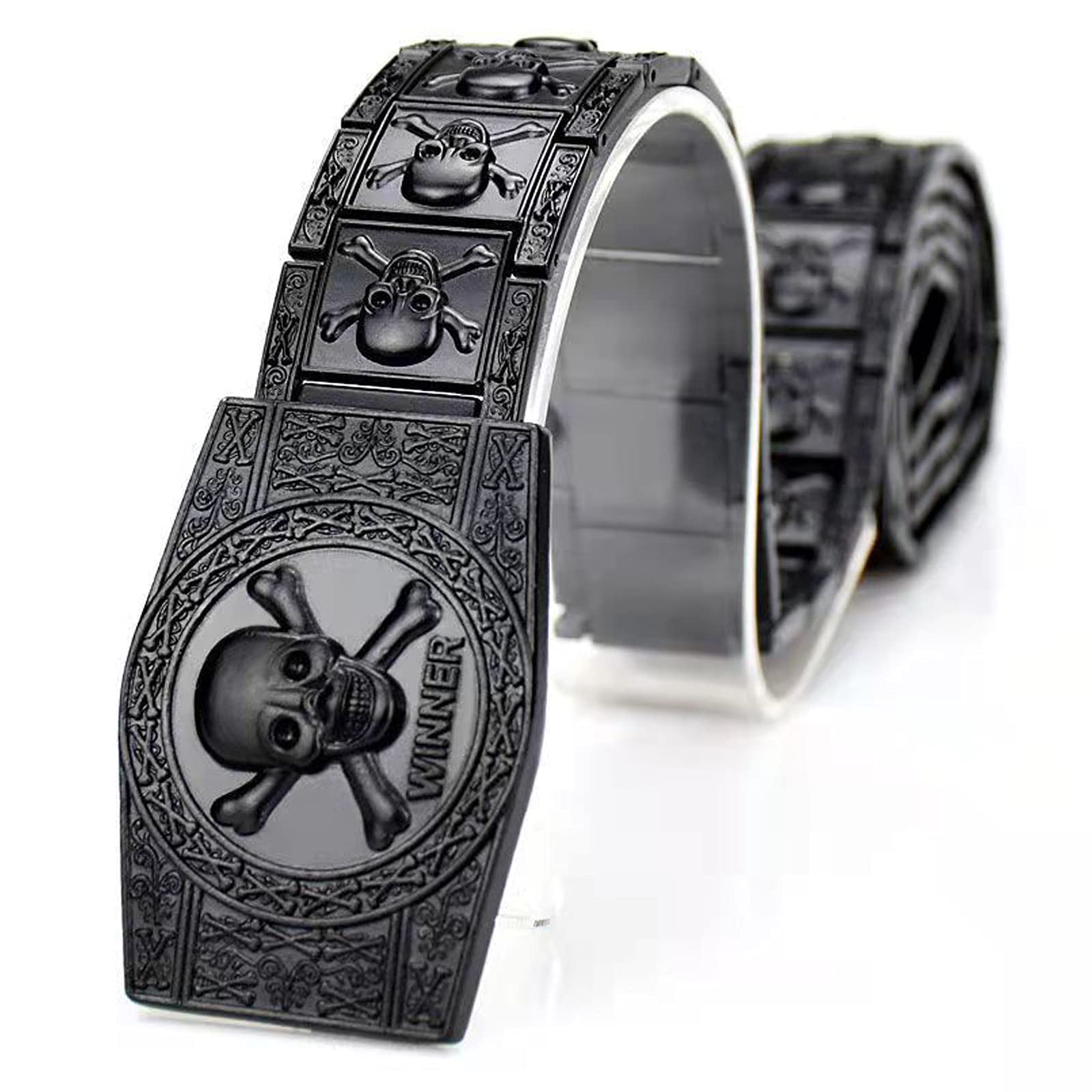 Halloween Skull Belt ,Metal Belt Men Fashion Jeans Punk Goth Belt Skull Belt Buckle,110CM/43.3'', Black