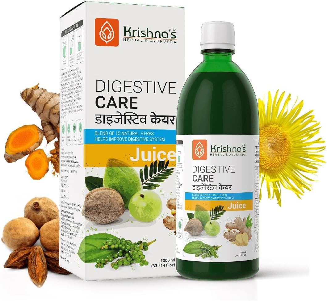 - KRISHNA'S HERBAL & AYURVEDA Digestive Care Juice - 1000 ml | Goodness Of Amla, Ginger, Chitrak, Anaardana, Baheda For To Help In Digestion And Metabolism, Pack of 1