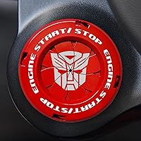 Vista 10 de Tybasthe Cubierta de Botón de Arranque Giratorio por Presión, Accesorios de Coche Autobots Cubierta de Botón de Arranque y Parada del Motor