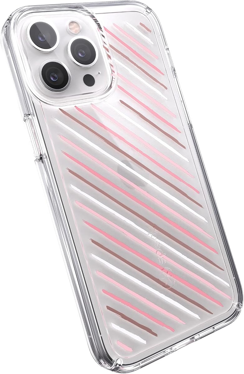 Funda transparente para iPhone 13 Pro Max – Delgada, protección contra caídas – para iPhone 13 Pro Max y iPhone 12 Pro Max – Resistente a arañazos, antiamarilleo, antidecoloración de 6,7 pulgadas – GemShell Infused Stripes