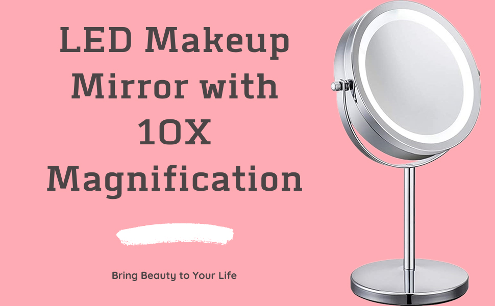 Miroir Maquillage Lumineux Cuteefun - Grossissement X10 - LED Réglable - USB