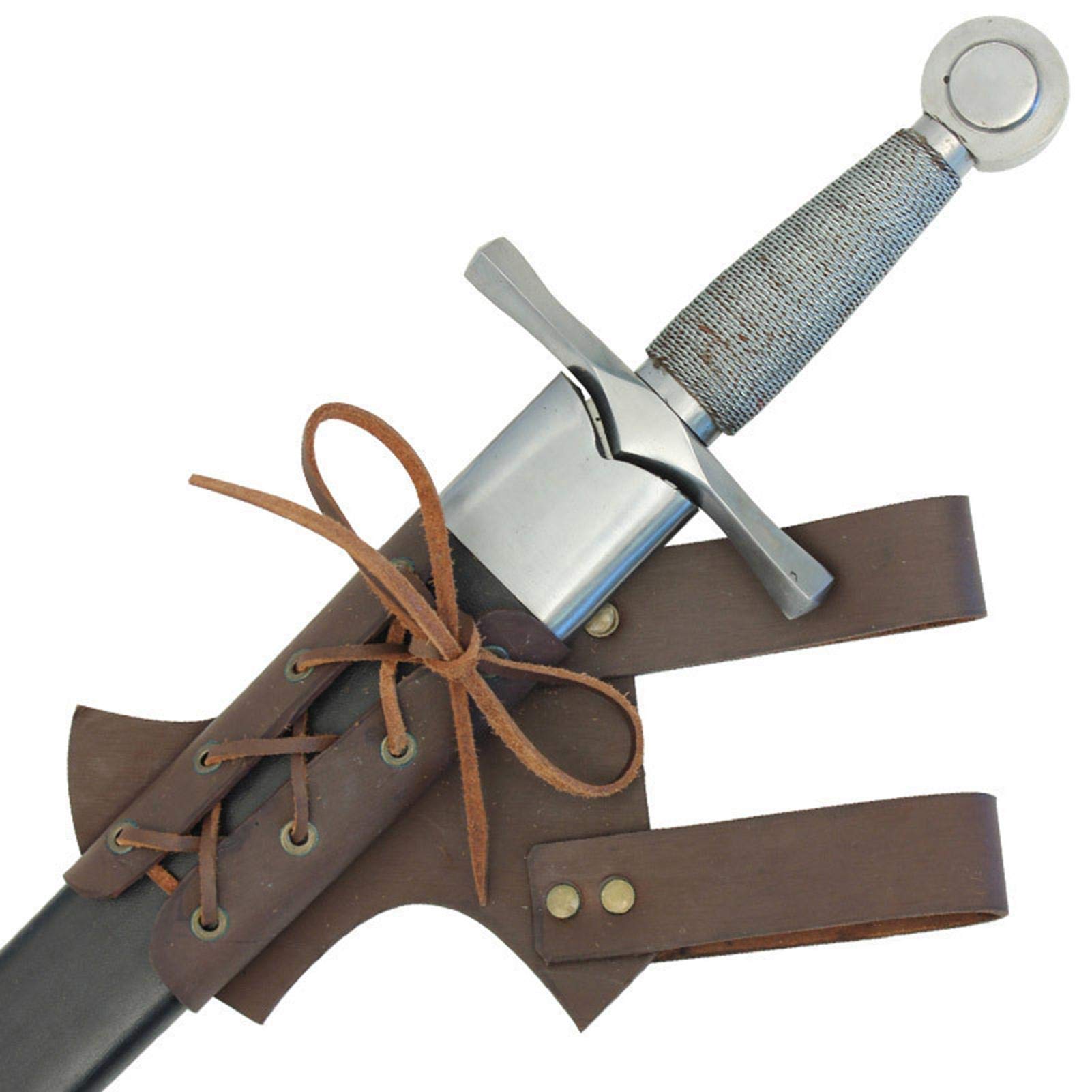 Ventdouce Brown Medieval Renaissance Sword Frog, 10 Inch Leather Sword Belt Knight Costume Accessory Easy To Match For Rapier, Broadsword, Cutlass, Knight Sword