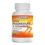 MgSport ZMA Supplement with Clinically Tested Zinc Magnesium for High Absorption - Enhanced with Vitamins B6 B9 for Muscle Recovery - Gentle on Stomach Formula, 120 Capsules