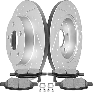 SCITOO Rear Brake Kits Drill & Slotted Brakes Rotor Brakes Pads:D1033;55094