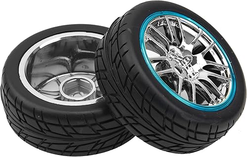 Miniatura 5 de HIRCQOO Juego de 4 neumáticos de goma de 2.59 pulgadas y llantas de plástico hexagonales de 0.472 in, 14 radios con espuma, compatible con Traxxas