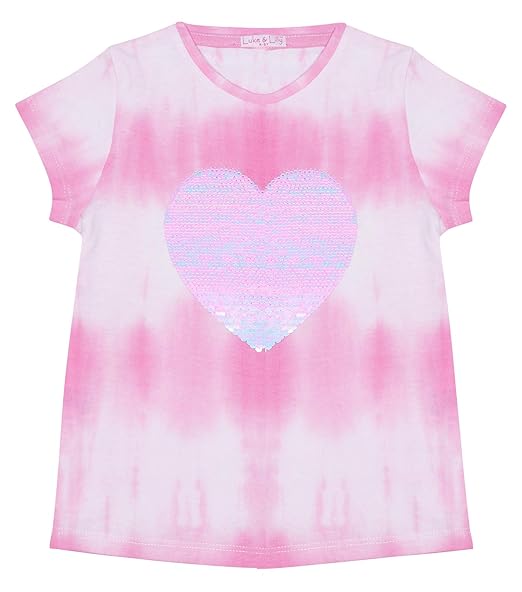 Luke and Lilly Girls Printed Cotton Half Sleeve Tshirt (Pack of 1)