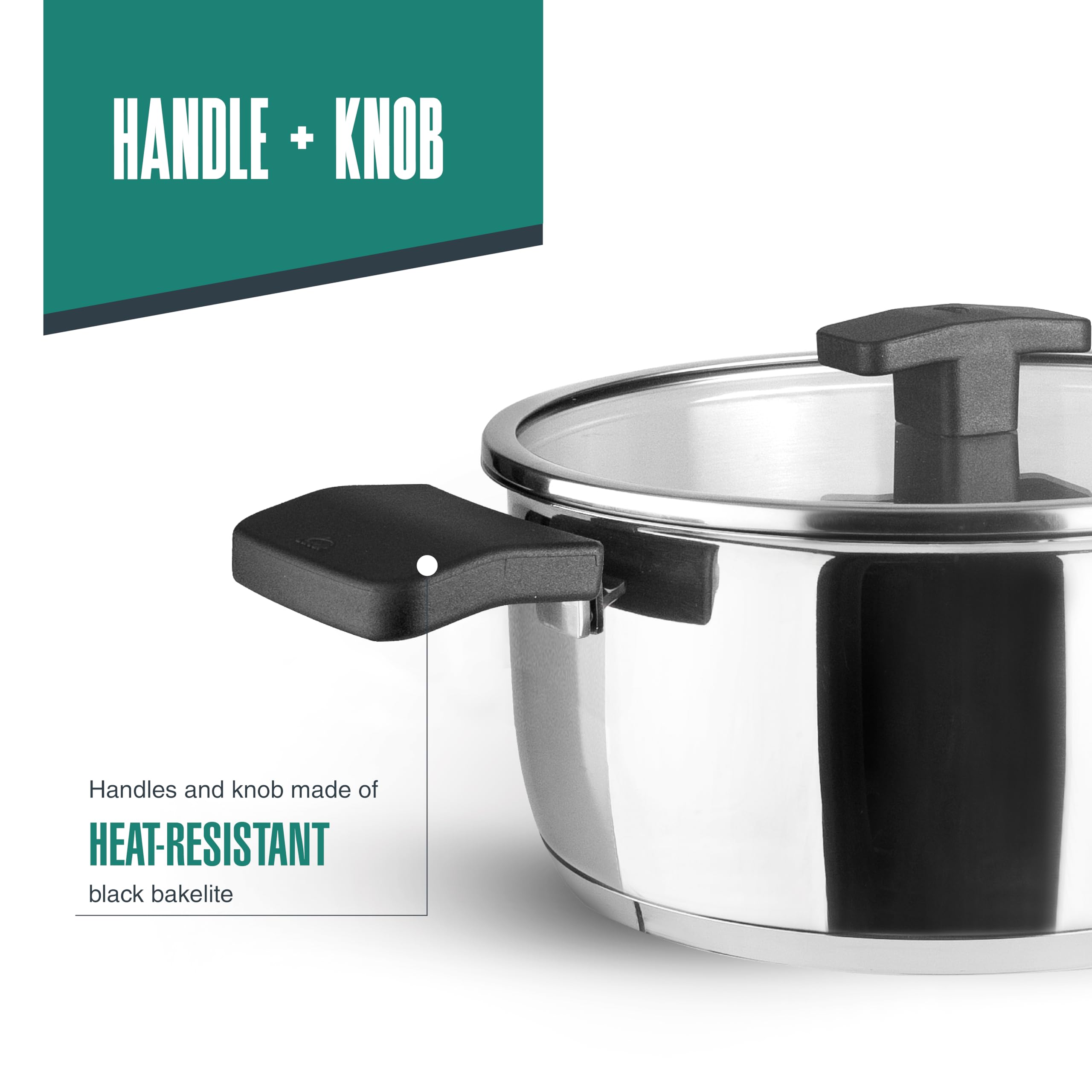 Lacor 80028 - Casseruola con Calcare Coperchio, Acciaio Acciaio Inox | Realizzato in acciaio inossidabile alimentare; alta resistenza alla corrosione e usura quotidiana in cucina