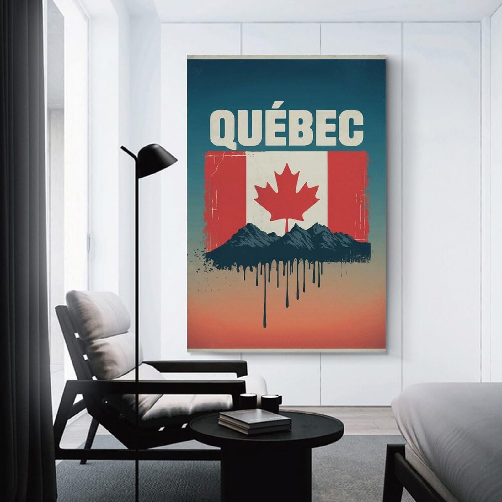Junmoney Quebec Travel Room Decor Wall Art, 20x30inch(50x75cm), for Home, Office, Studio Or Guest Room, Canvas Wall Art That Fits Changing Layouts