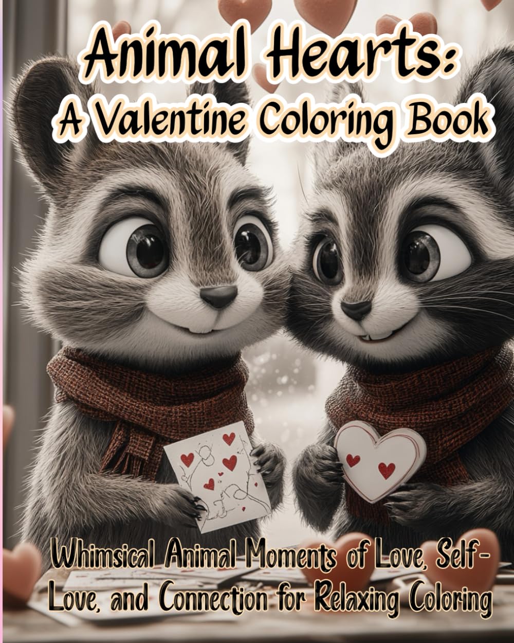 Animal Hearts: A Valentine Coloring Book: Whimsical Animal Moments of Love, Self-Love, and Connection for Relaxing Coloring