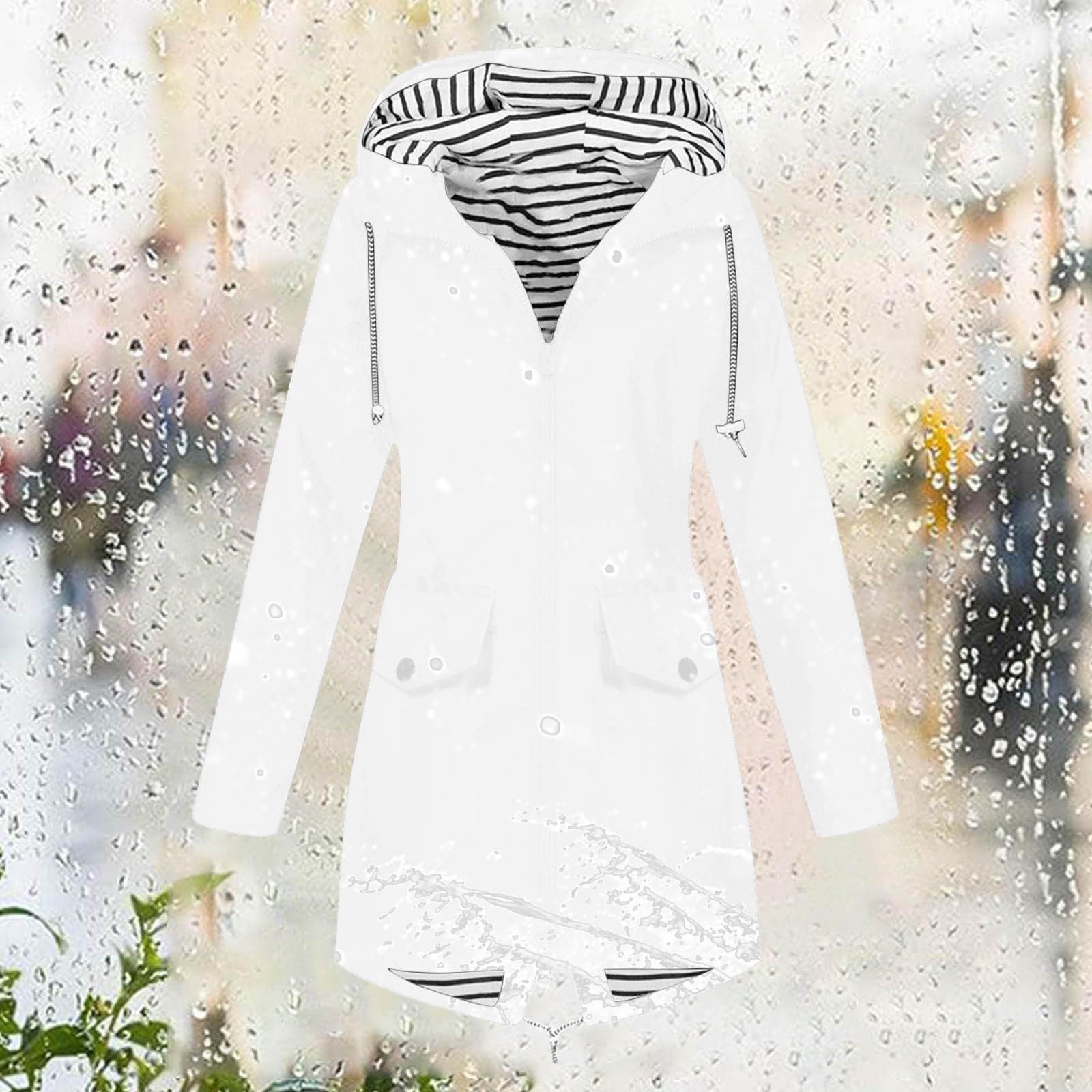 Chaqueta impermeable lisa para niñas, ligera y cómoda para todo tipo de clima. Diseño fácil de poner y quitar.