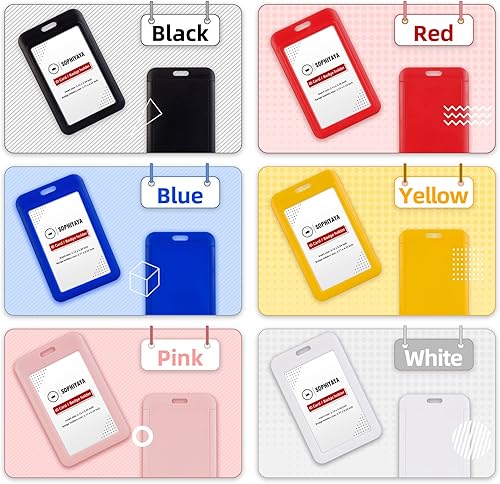 Miniatura 5 de Paquete de 2 fundas deslizantes de plástico duro para tarjetas de identificación para oficina, escuela, fábrica, tarjetas de crédito de