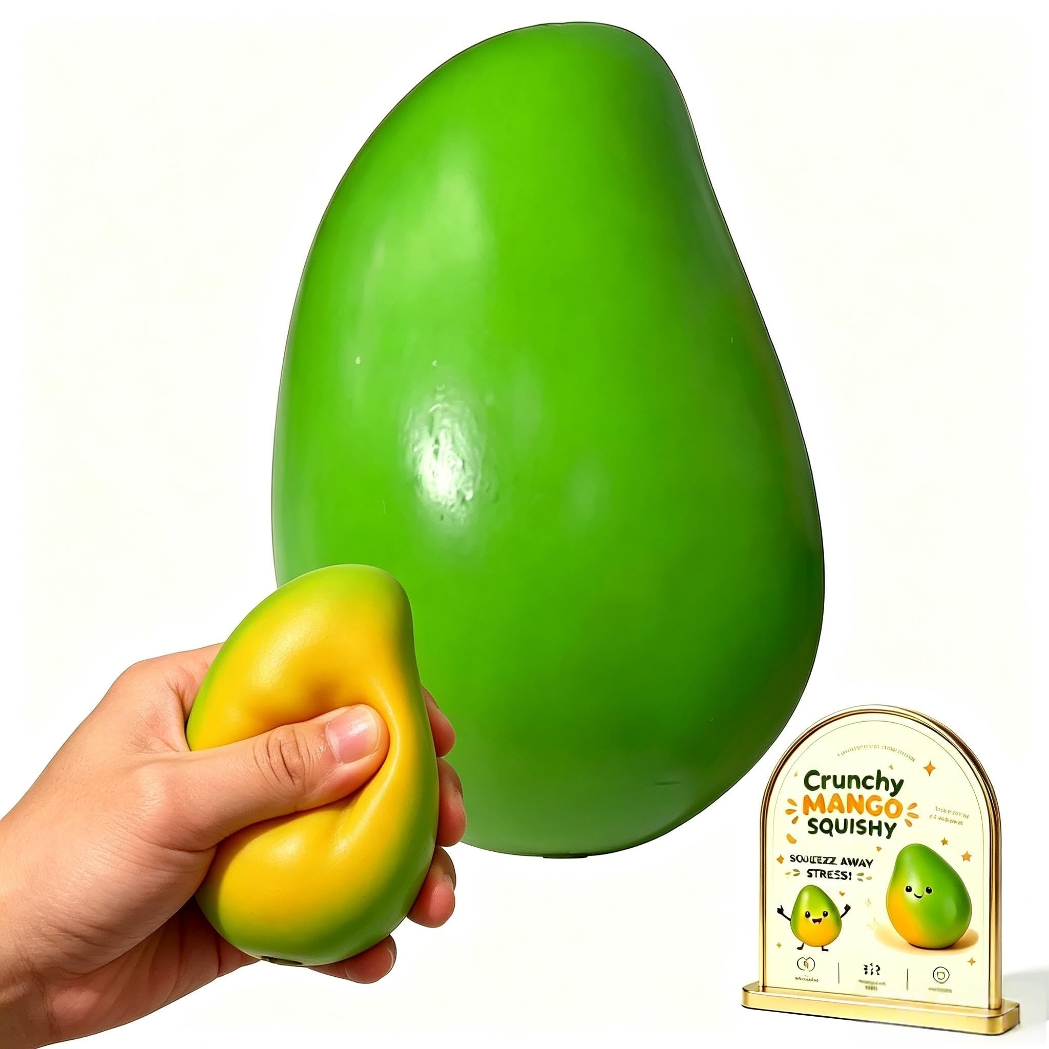 Crunchy Mango Squishy ASMR Bead Filled Realistic Food Stress Ball Squeeze Moldable Slushy Asmr Realistic Taba Handmade Non Rebound Sticky Silicone Dessert Adults Party Favor