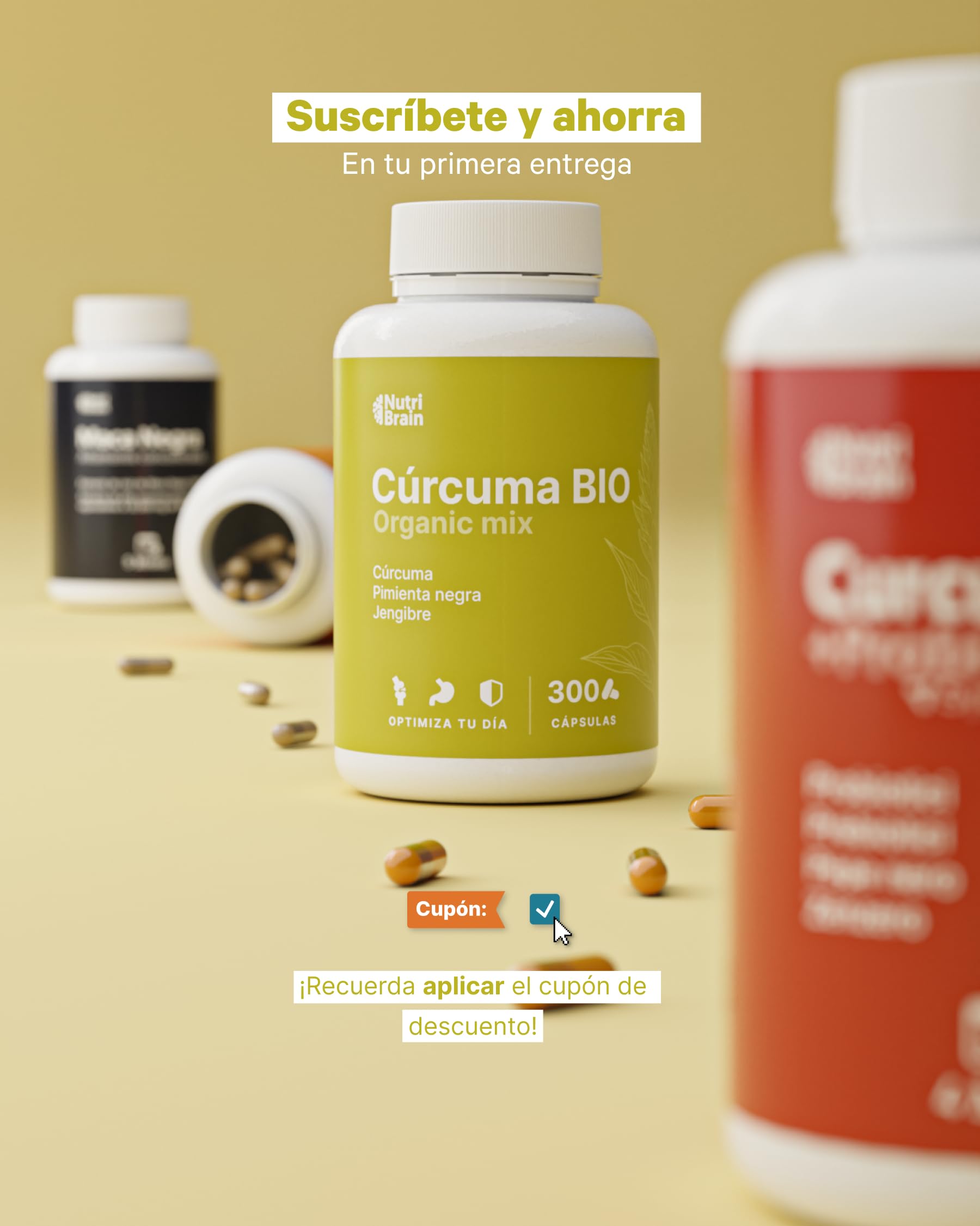 Cúrcuma con Pimienta Negra y Jengibre BIO | 300 Cápsulas | Fórmula Ecológica y Vegana | 1400 mg | Curcumina + Piperina con Alta Absorción | Formato XXL | Antiinflamatorio, Articulaciones y Digestión
