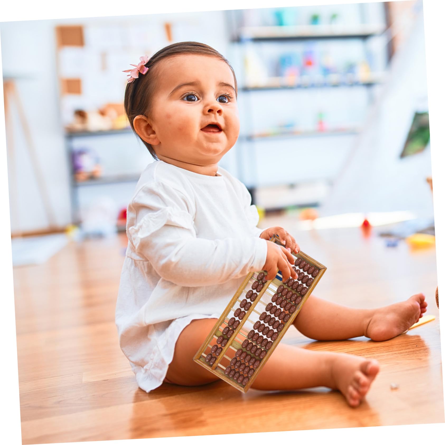 SUPVOX Abaco Aritmetico 13 Aste in Legno per Bambini Studenti | 7 Perline per Riga, Colore Coffee, Finitura Lucida Angoli Arrotondati, Allenamento Numerico