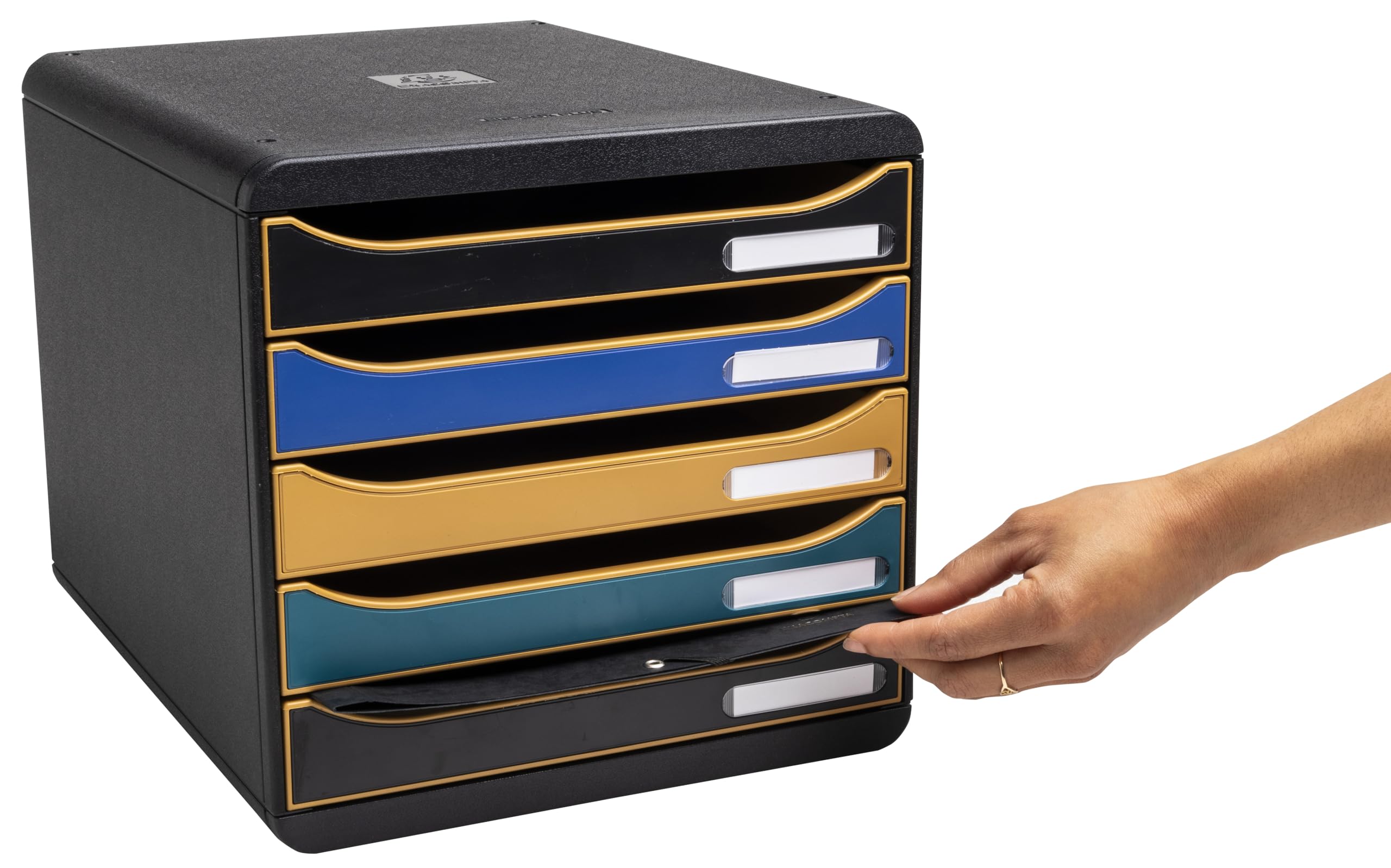 Exacompta - Ref. 309505D - Módulo de clasificación, almacenamiento BIG BOX+ Neo Deco - Caja de 5 cajones para documento A4+ Dimensiones externas. Profundidad: 34,7 x ancho 27,8 x altura 27,1 cm