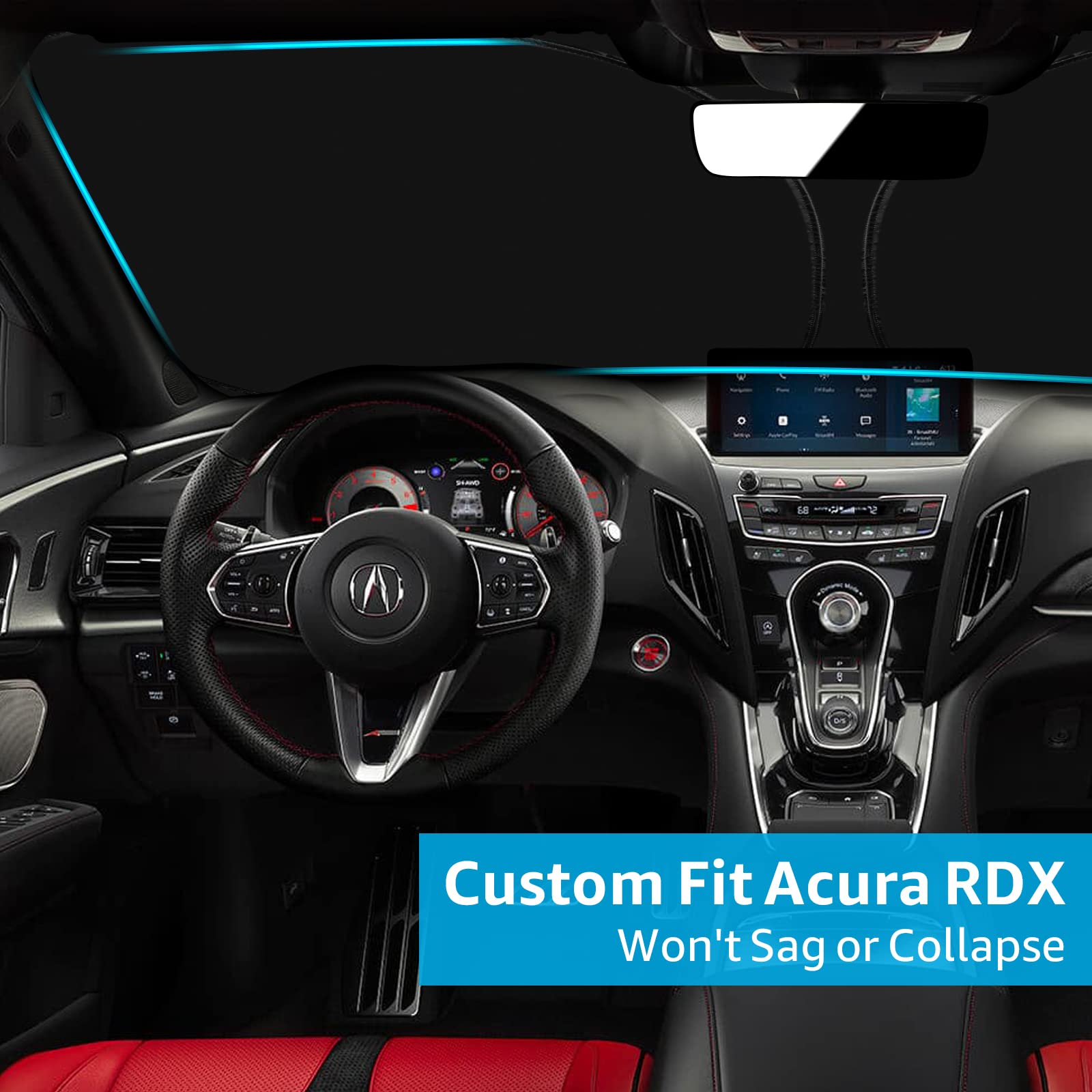 Proadsy Front Windshield Sun Shade Foldable Sunshade Protector Custom Fit 2023 2022 2021 2020 2019 Acura RDX SUV, Tech, A-Spec, Advance SUV Accessories 2023 Upgrade