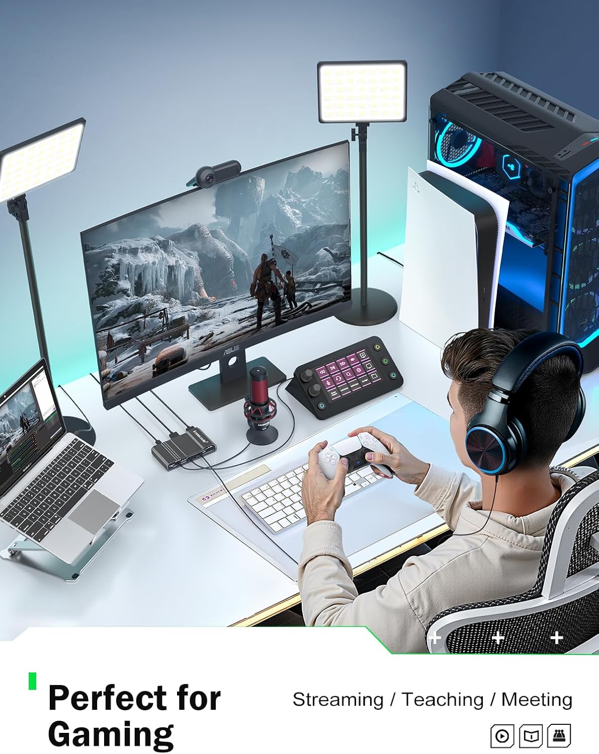 Lemorele 4K HDMI Game Capture Card - 4K@60Hz HDMI Loop Out, USB-C Video Capture Device, Aluminum Alloy, Audio I/O, Low Latency for Streaming & Recording on PS5/Xbox/Switch/PC/Mac/Linux/Android