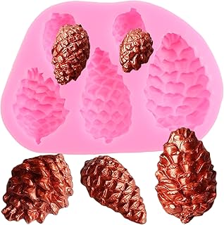 Pinecone Cake Fondant Mold Pine Cone Silicone Chocolate Candy Mold for Cake Decoration Sugar Craft Cupcake Topper Desserts Gum Paste Polymer Clay