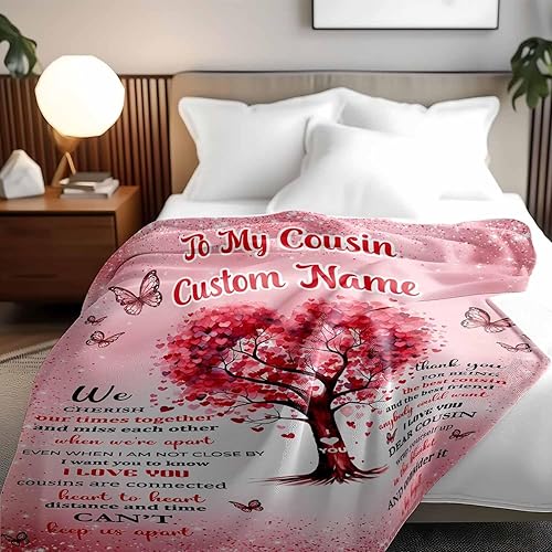 Miniatura 2 de Manta de regalo personalizada para primas, mantas de primas para mujeres, regalos para primas, regalos para prima, regalos de manta de cumpleaños