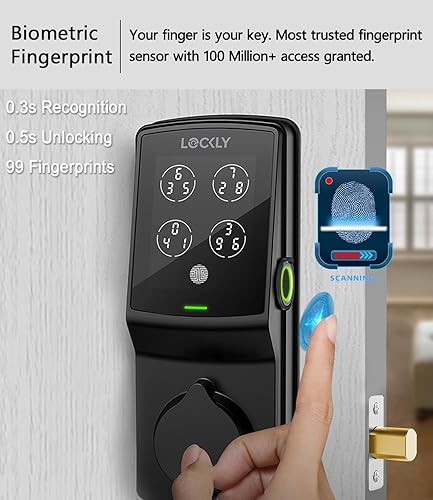 Miniatura 4 de Lockly Secure Plus, cerradura inteligente con tarjeta RFID, cerradura de puerta de entrada sin llave, cerraduras inteligentes para puerta delantera,