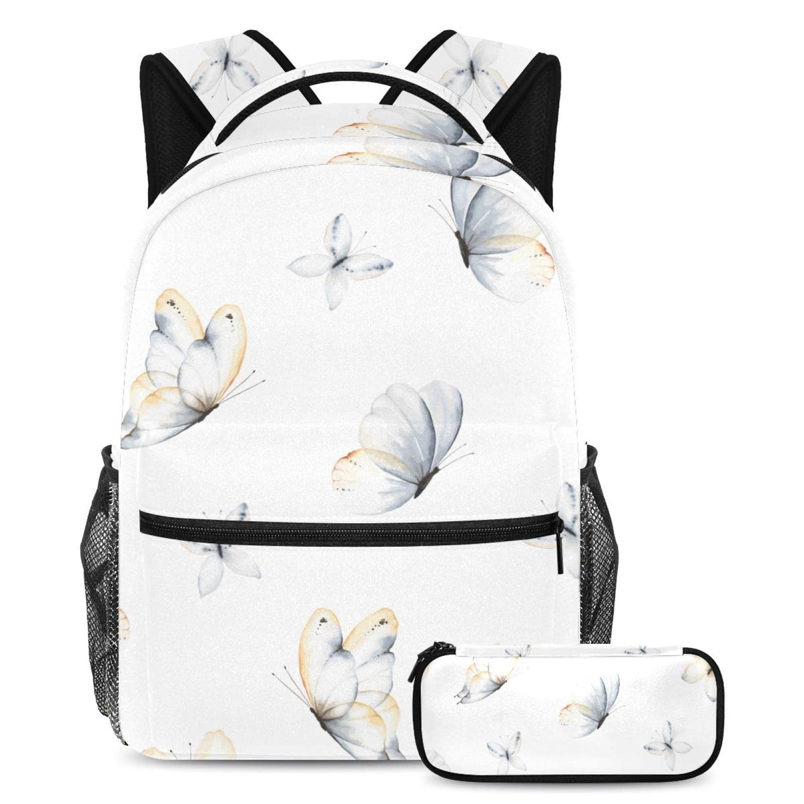 Sac à dos papillon blanc école ensemble cartables ados multicolore - 7