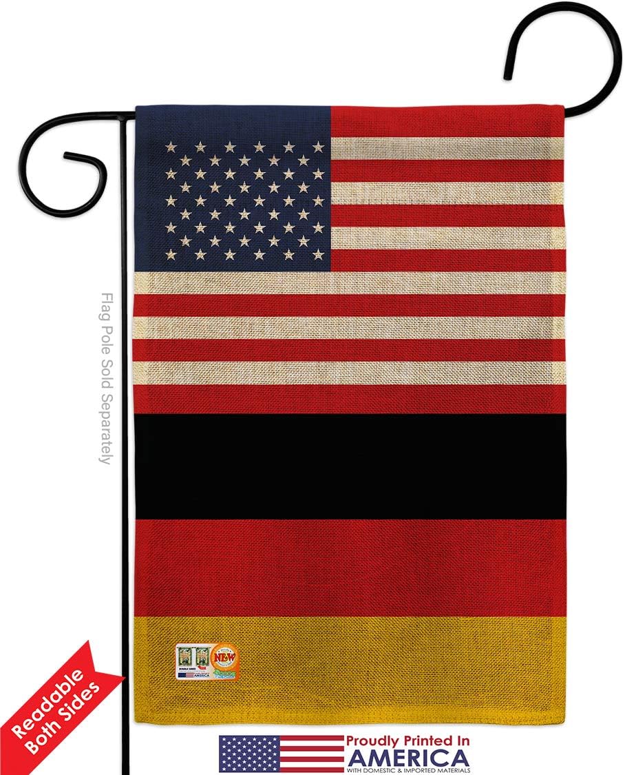 Germany US Friendship Burlap Burlap Garden Flag Regional USA American Alliance World Country Particular Area Small Decorative Gift Yard House Banner Double-Sided Made In 13 X 18.5