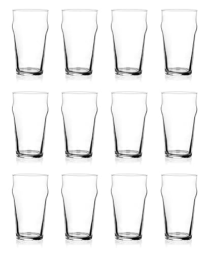 North Mountain Supply Vasos de cerveza inglesa, apilables, para cualquier estilo y sabor de cerveza, 10 onzas, juego de 12