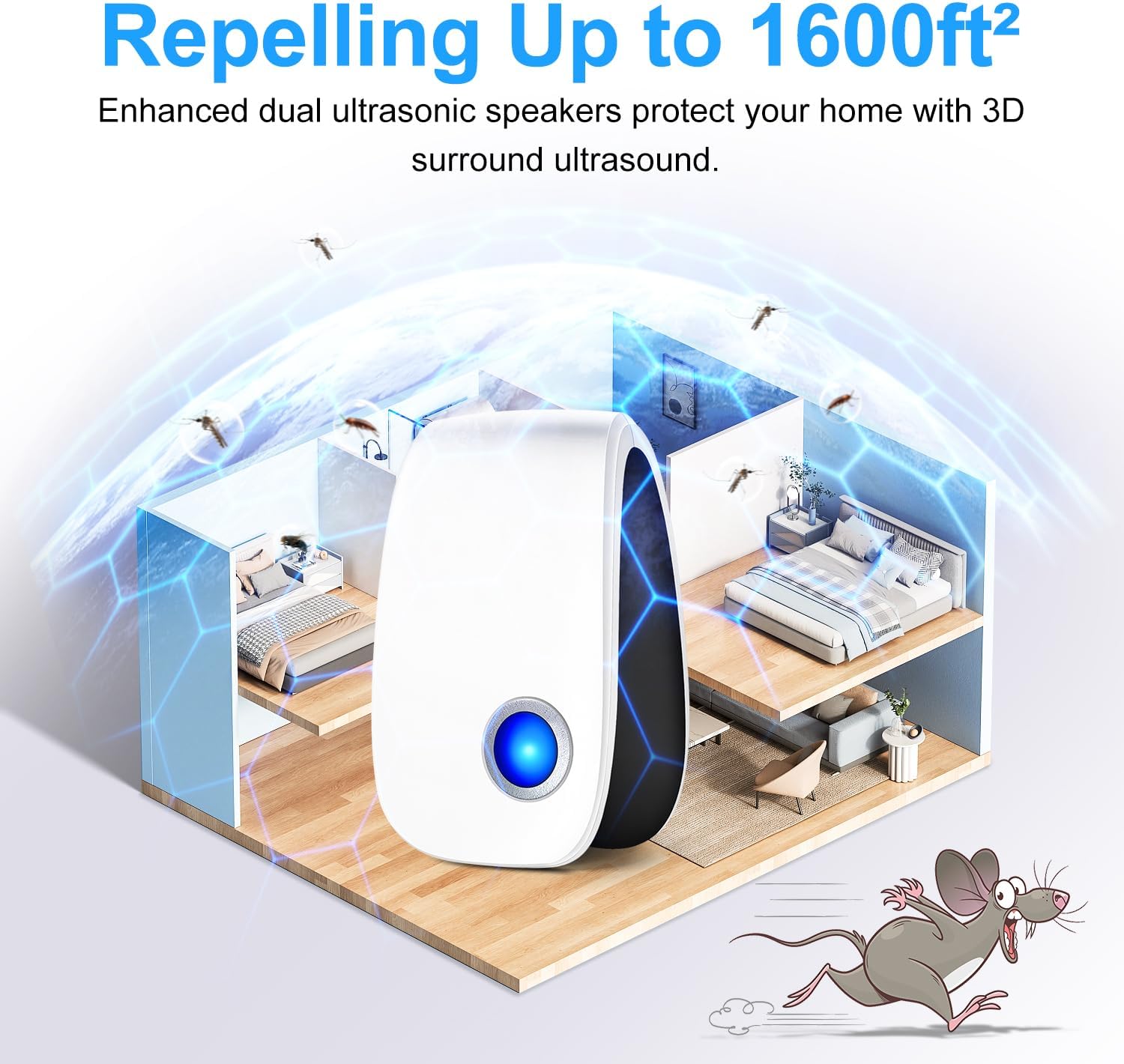 2025 Upgraded Ultrasonic Repeller 12 Packs, Indoor Ultrasonic Repellent for Roach, Rodent, Mouse, Bugs, Ant, Mosquito, Mice, Spider, Electronic Plug in Pest Control
