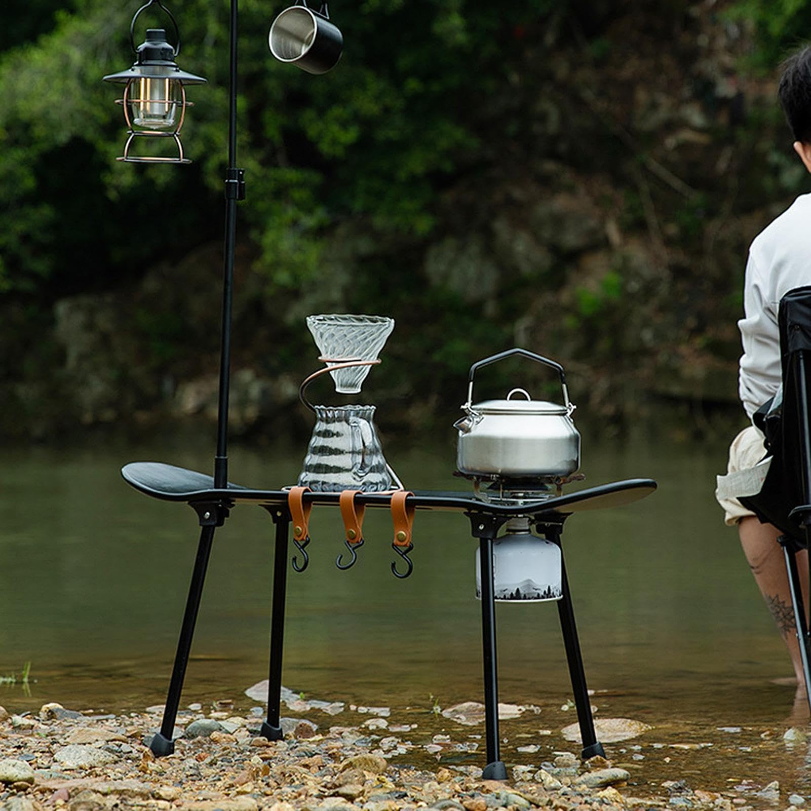 Generico Campo de mesa de monopatín,Mesa de monopatín,Mesa de picnic | plegable para exteriores | Escritorio plegable al aire libre, diseño portátil, decorativo para senderismo, barbacoa, playa