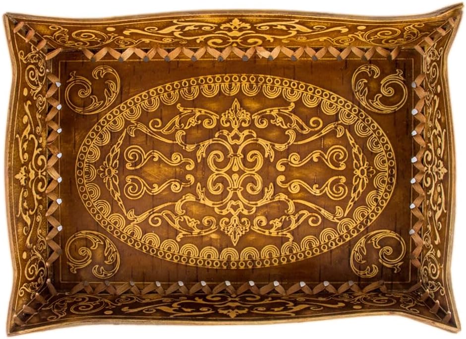 Birch Bark Bread and Pastry Basket, Bread Storage Container and Fruit Basket for Serving Set