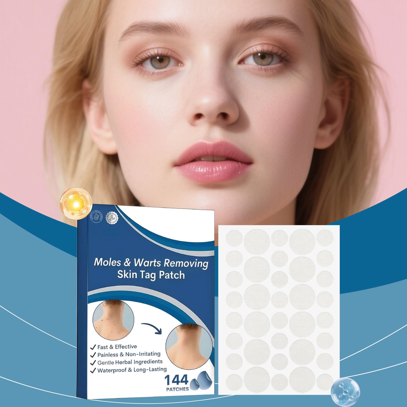 Skin Tag Removal Patches 144 Pieces for Wart and Mole Removal