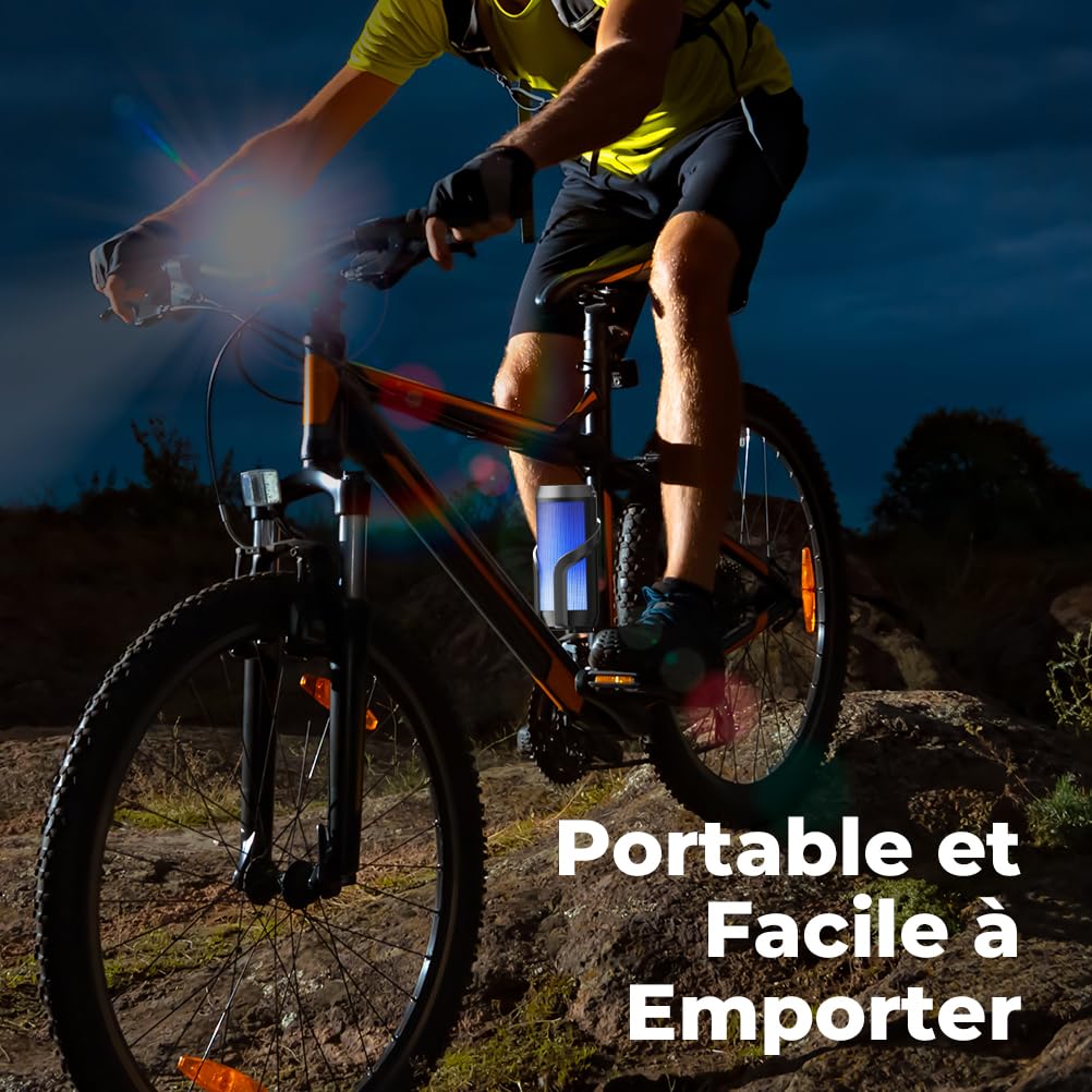 ELEHOT-Store Enceinte Bluetooth Lumineux en 5 Couleurs Haut-Parleur Portable sans Fil Enceinte USB avec Fonction Mains Libres Support Carte TF/Clé USB,Double Appairage Stéréo,Autonomie 16 hrs