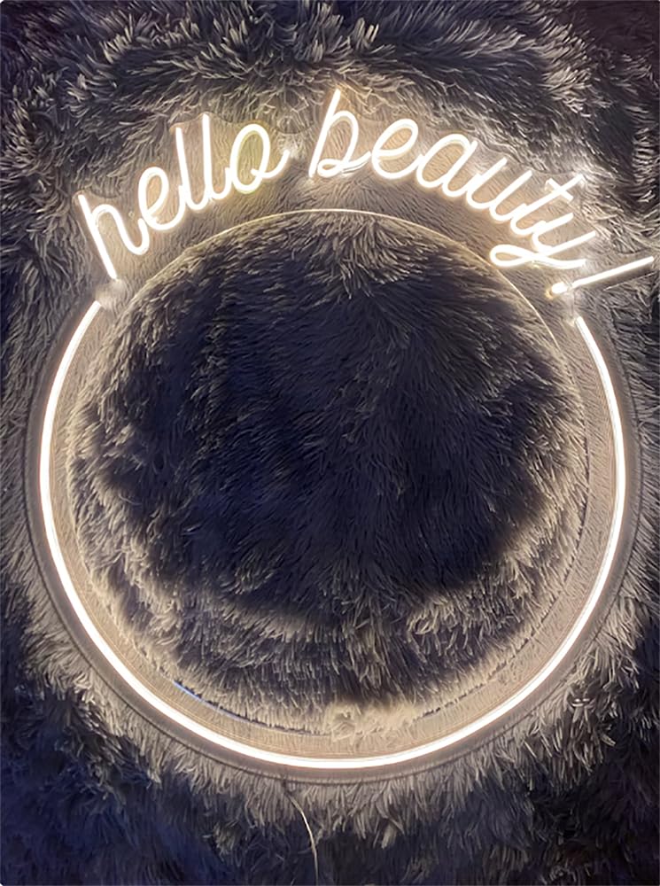 Ulalaza LED Acrylic Mirror Neon Light Heart/Cat/Letter/Wavy Wiggle Shape Witch's Mirror Gothic Wall Decor Romantic Various-shape Cute for Bedroom Decor Home Studio Dorm Room Wedding