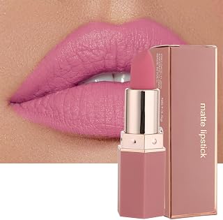 Matte lipstick, highly pigmented moisturizing, long-lasting smooth fine texture matte pink satin finish lip balm