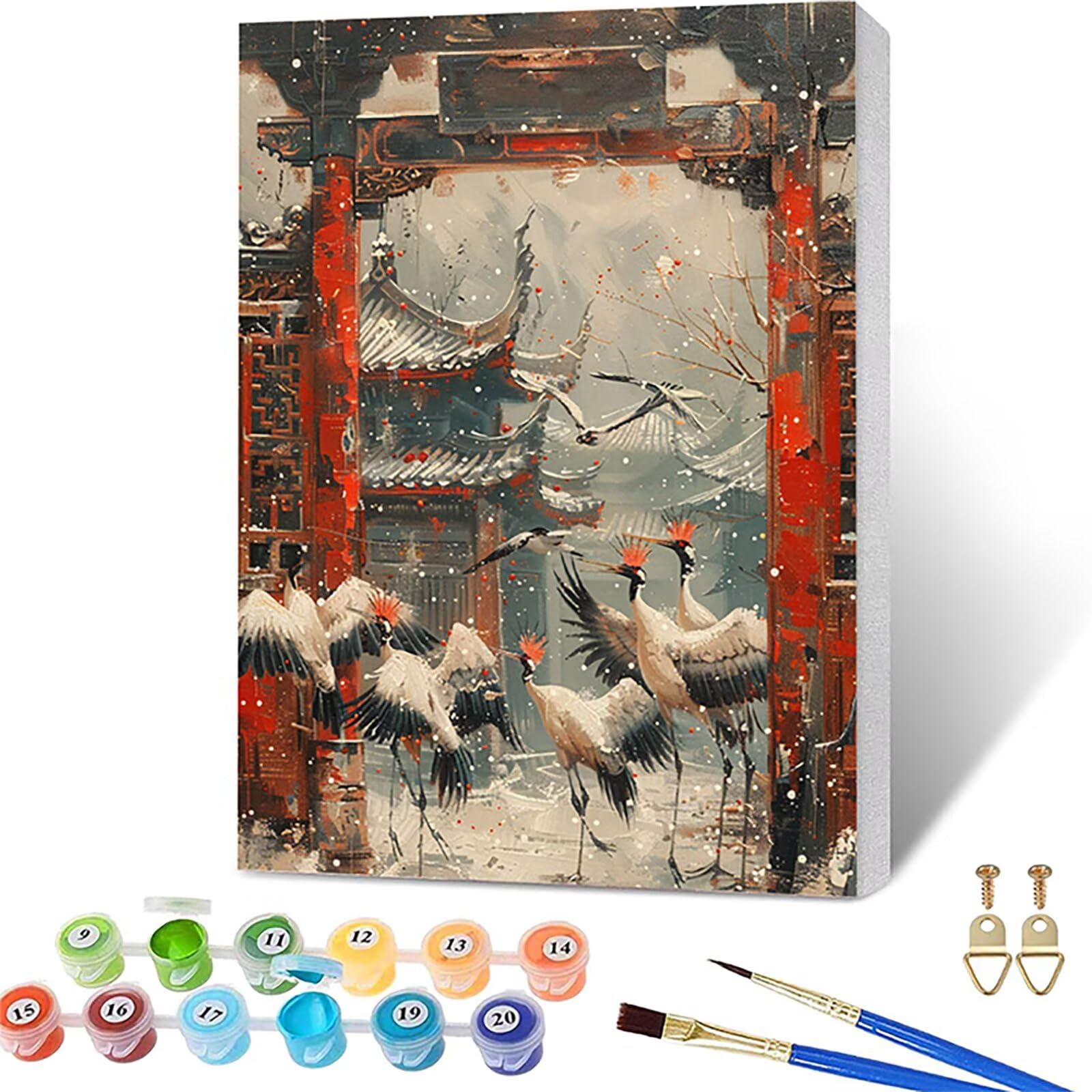 Animal Paint by Numbers for Adults with Frame, Architecture Paint by Numbers Kits, Easy Painting Kits for Adults & Beginners with Brushes and Acrylic, for Home Wall Decor, Relax, Gifts, 40x54in X-5211