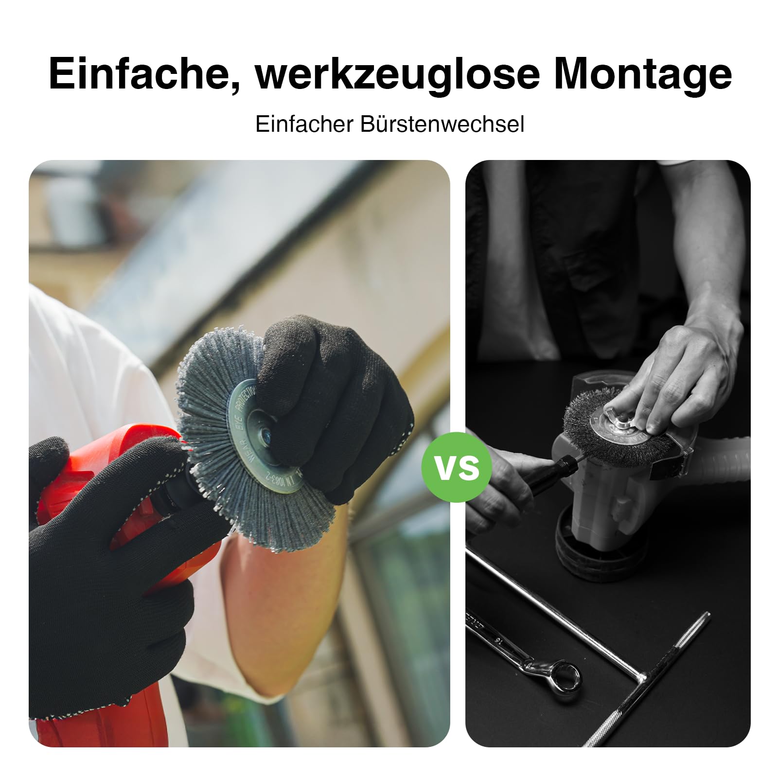 Akku Fugenreiniger 21V Unkrautbürste Elektrisch- Pflasterreiniger mit 2x 4.0Ah Akku, 120 Min. Laufzeit, Teleskopstiel 128cm für Terrasse & Gehweg, inkl. 3 Stahldraht- & 1 Nylonbürste, Fugenkratzer Set