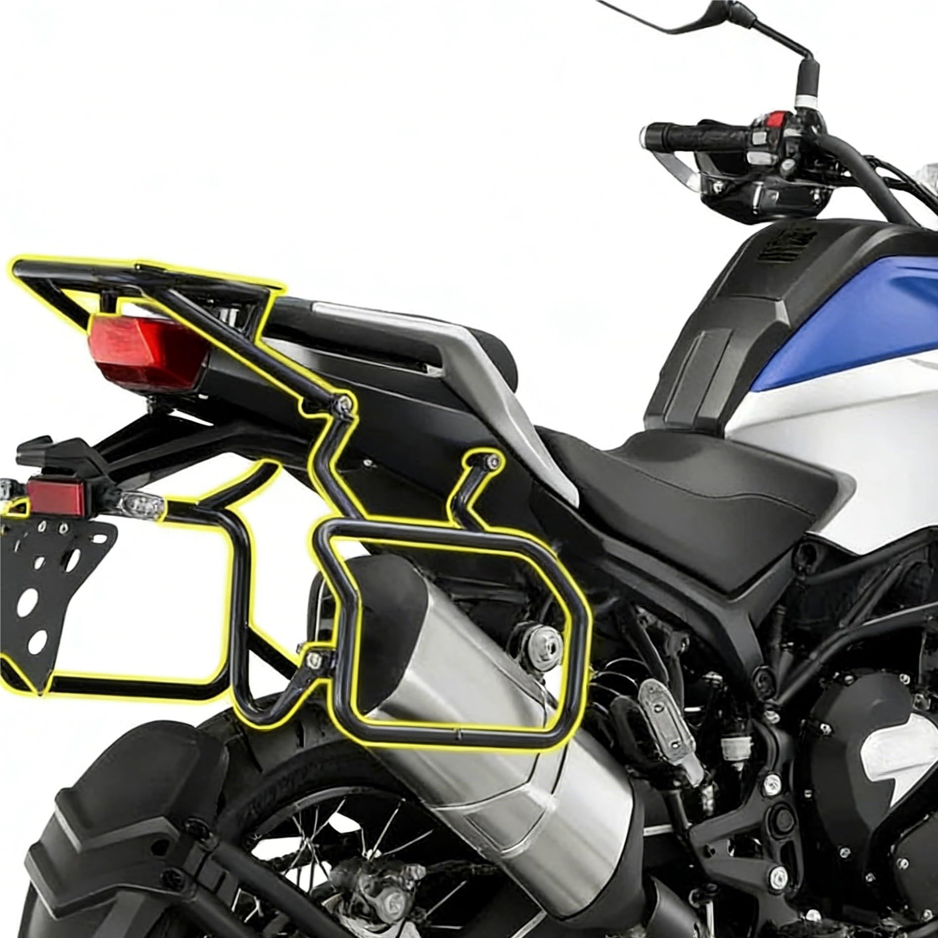 Portaequipajes Cajas Moto para QJMOTO SRT750 SRT750X Motocicleta Original Estante Trasero Soporte De Bolsa Lateral Sillín Viaje