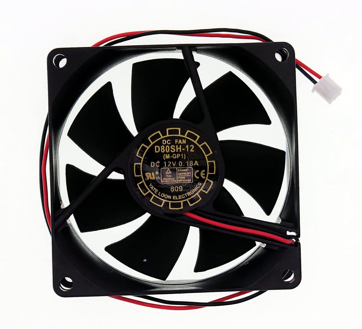 New Power Supply Chassis Cooling Fan for YaLnFAN D80SH-12 8025 Size:80 * 80 * 25mm DC12V 0.18A 2-Wire 2-Pin