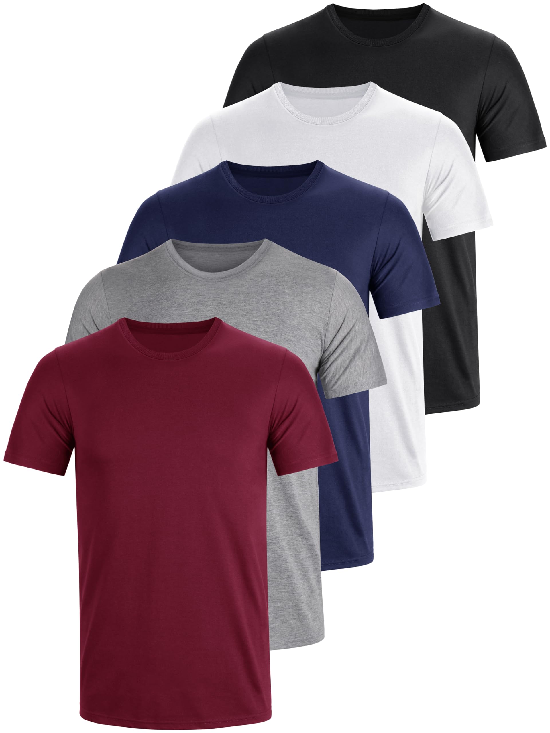 Set van 3x stuks basic heren shirt met ronde hals groen van katoen, maat: xl (54) kopen