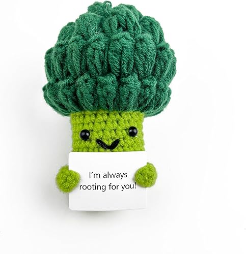 Miniatura 4 de Walbest Muñeca de patata de ganchillo de color morado Crochet Vegetal hecho a mano brócoli con tarjeta de felicitación Apoyo emocional Vida positiva