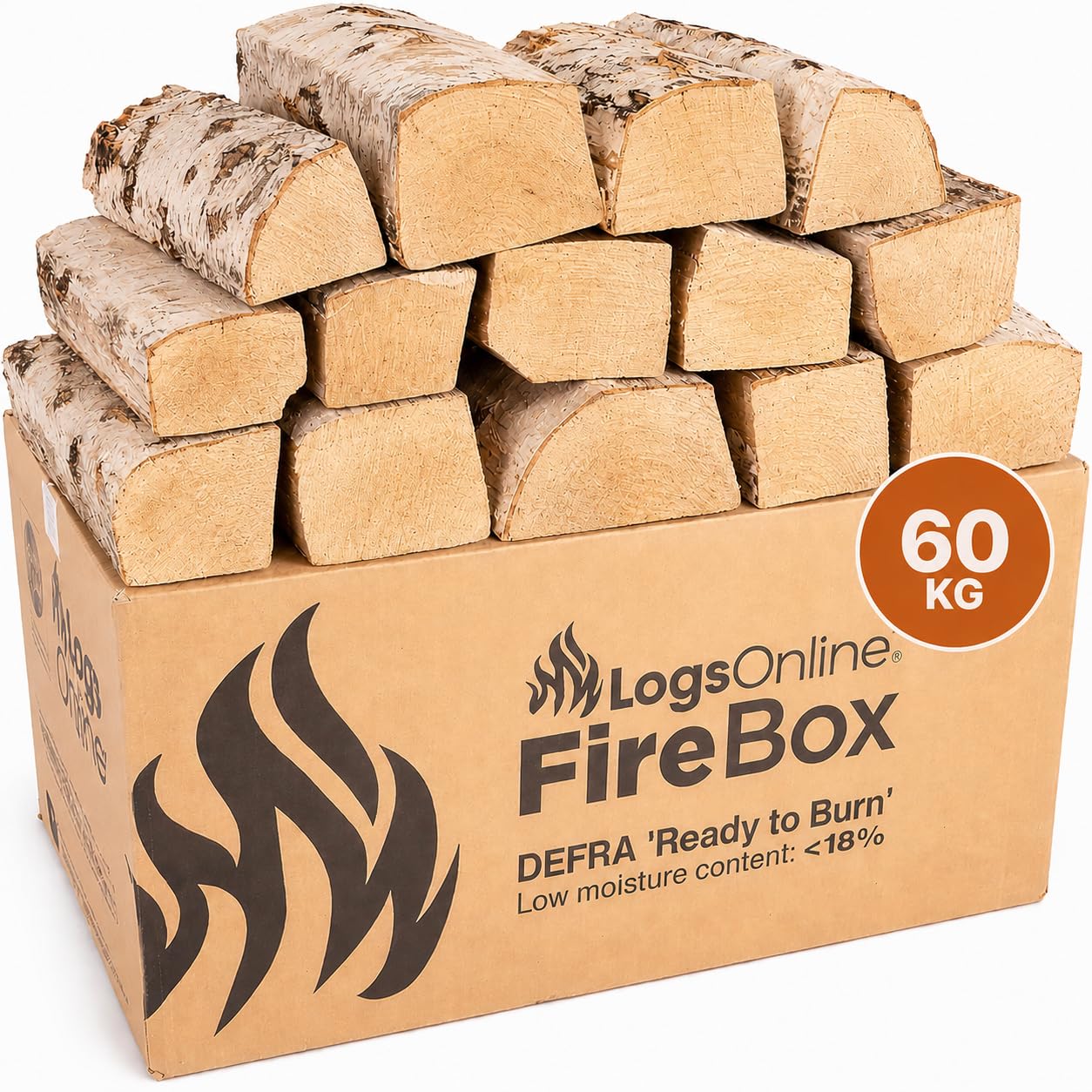 Logs Online Kiln Dried Logs Fire Wood – 60Kg – Under 20% Moisture – Hardwood Logs For Wood Burner, Pizza Oven, Fire Pits, Chiminea, Fireplace And Firewood Logs
