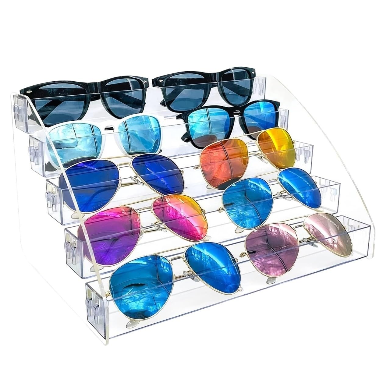 Porta Occhiali Portaocchiali Espositore for Occhiali da Sole in Plastica Trasparente, da Tavolo Espositore Occhiali(12x8.6x7.1 inch)
